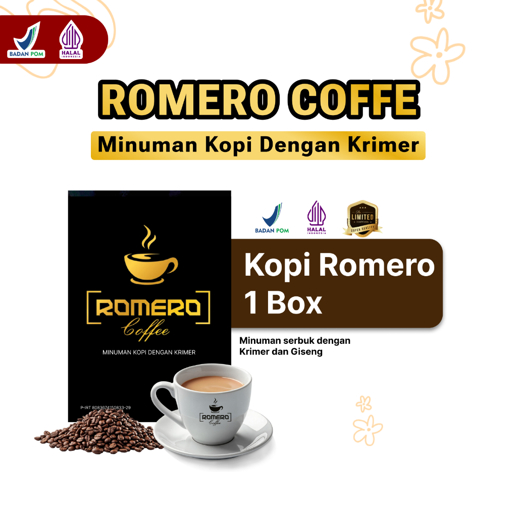 

KOPI ROMERO ORIGINAL - Minuman Kopi Ginseng Instan Membantu Tambahkan Durasi Tahan Lama maksimal
