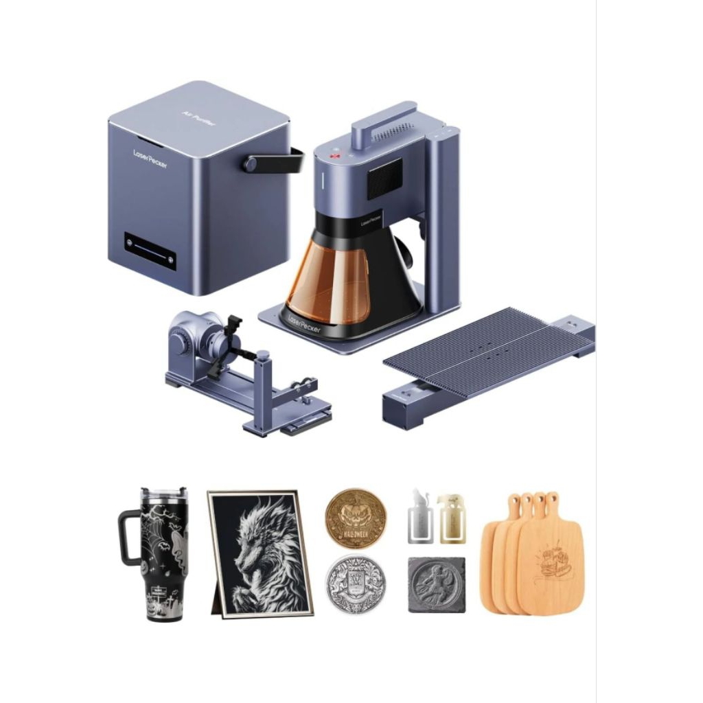 LaserPecker LP5 20W Fiber Diode Dual Laser Engraver Cutter,10000mm/s Engraving