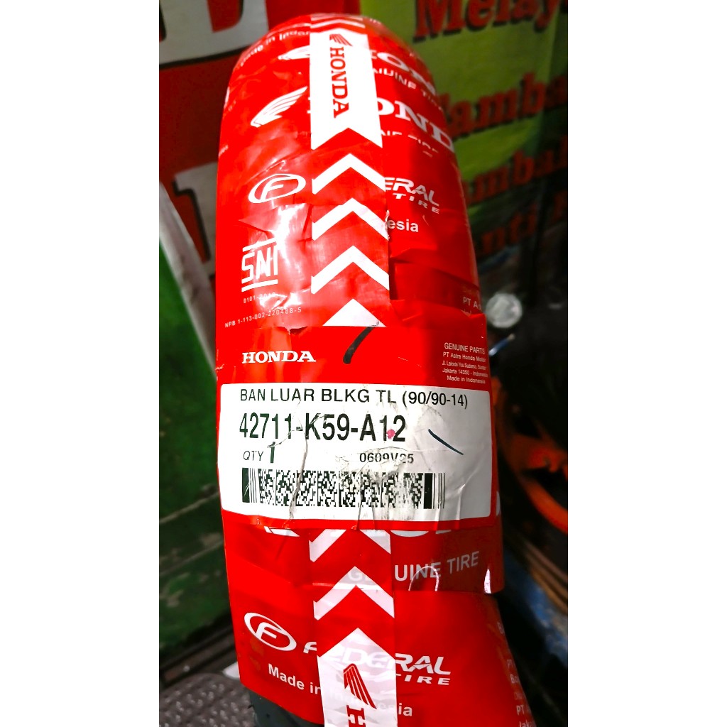 Ban Luar Motor Beat Vario 125 Tubeless Belakang Ring 14 90/90 AHM Federal