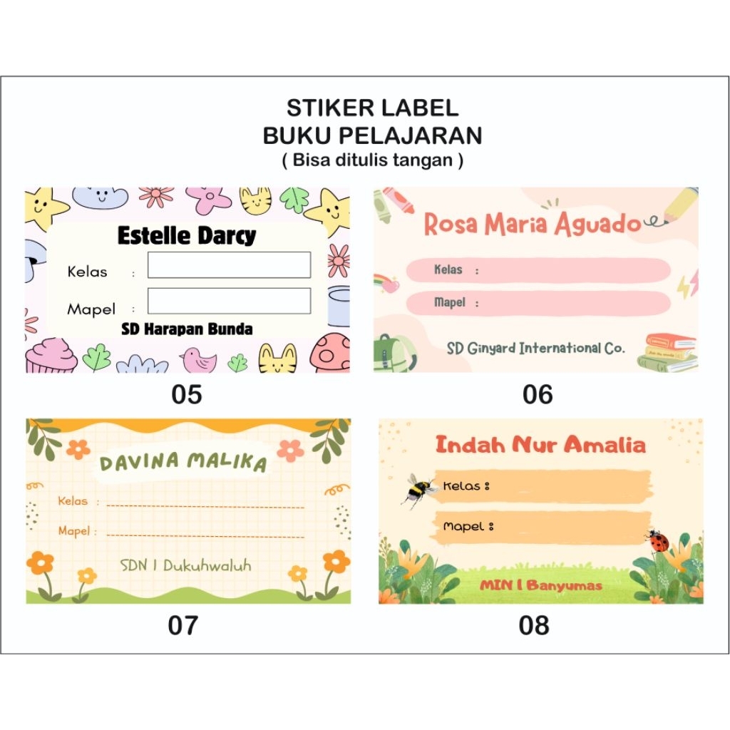 

Stiker mapel stiker buku label mapel label buku custom stiker pelajaran