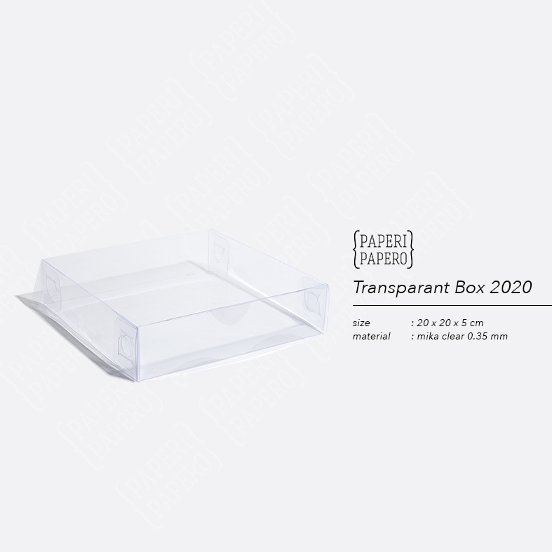 

Transparent Box (20 x 20 x 5 cm) - Kotak Mika Transparan / Packaging Hampers Souvenir Snack