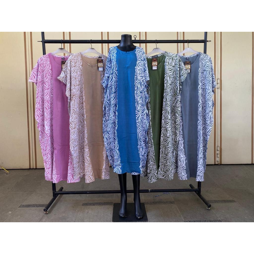 (BISA COD) Daster Lowo motif DAUN PIPIH kelelawar jumbo cap bahan rayon premium