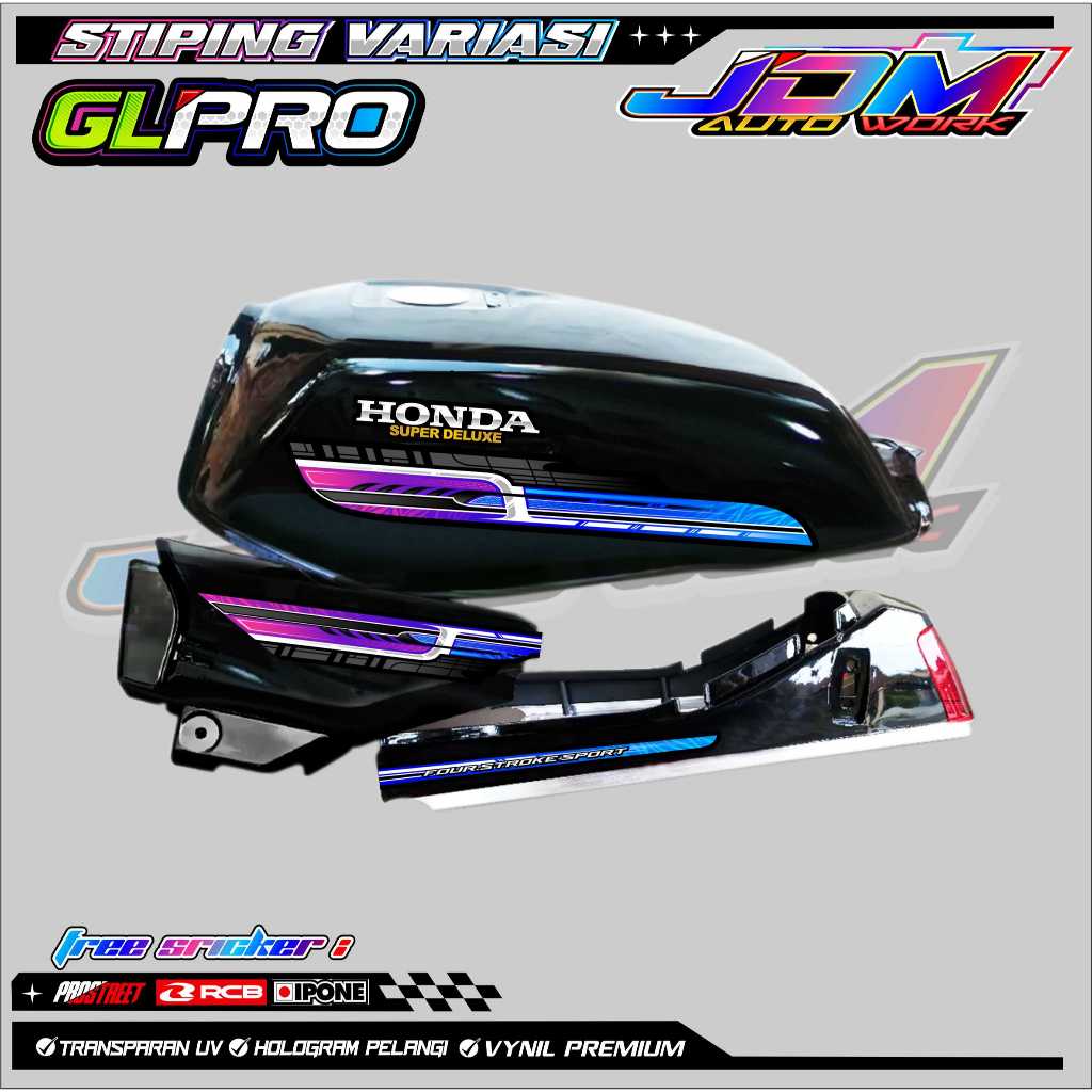 STRIPING VARIASI HONDA GL PRO / STICKER LIST VARIASI MOTOR GL PRO