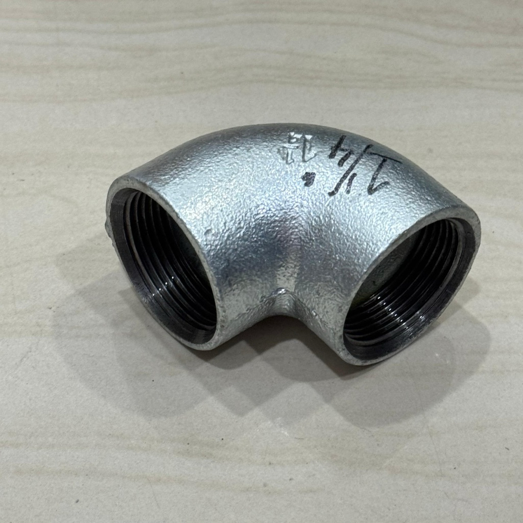 (HARGA 1buah ) Elbow besi galvaniz 1-1/4” drat dalam 1.25” inci derat elbo keni kni knee kne bengkok