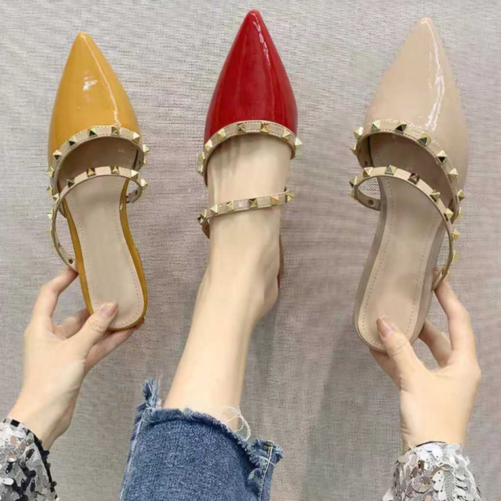 Jejak Sandal Wanita Heels Studded Ujung Lancip Tinggi 3 cm (CK560)