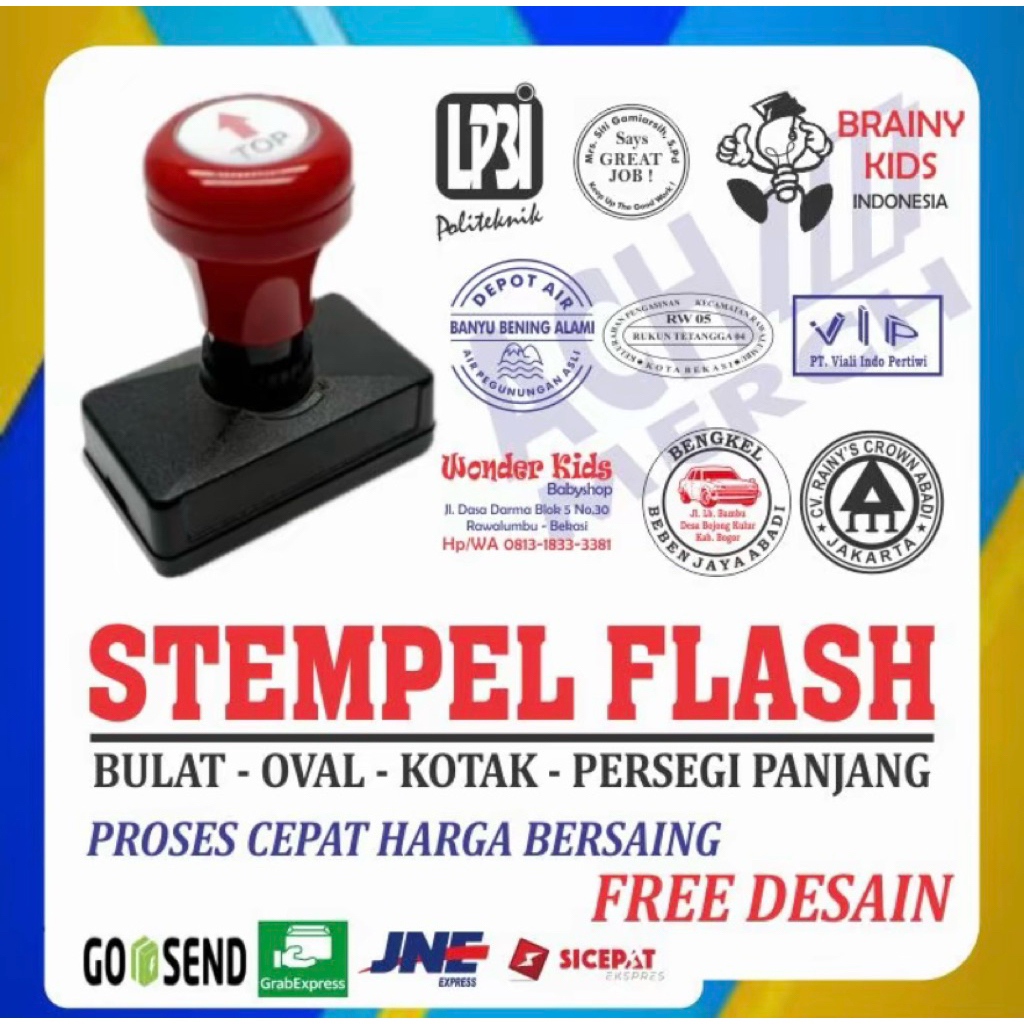 

STAMPEL FLASH OTOMATIS CUSTOM | COD | FREE DSAIN | PROSES CEPAT