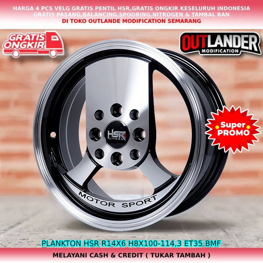 velg hsr r14 velg mobil Kijang LGX Veloz Avanza Cefiro Evalia Grand Livina dll hsr plankton r14