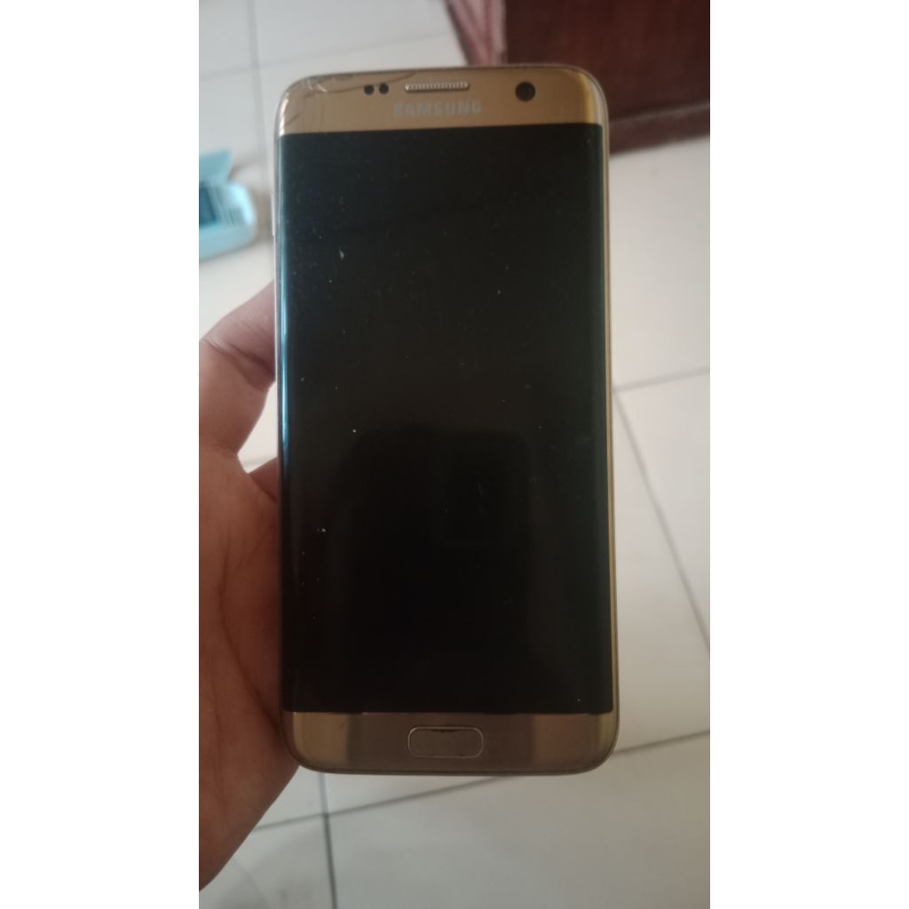 LCD Samsung Galaxy S7 Edge Ori Copotan Retak Normal
