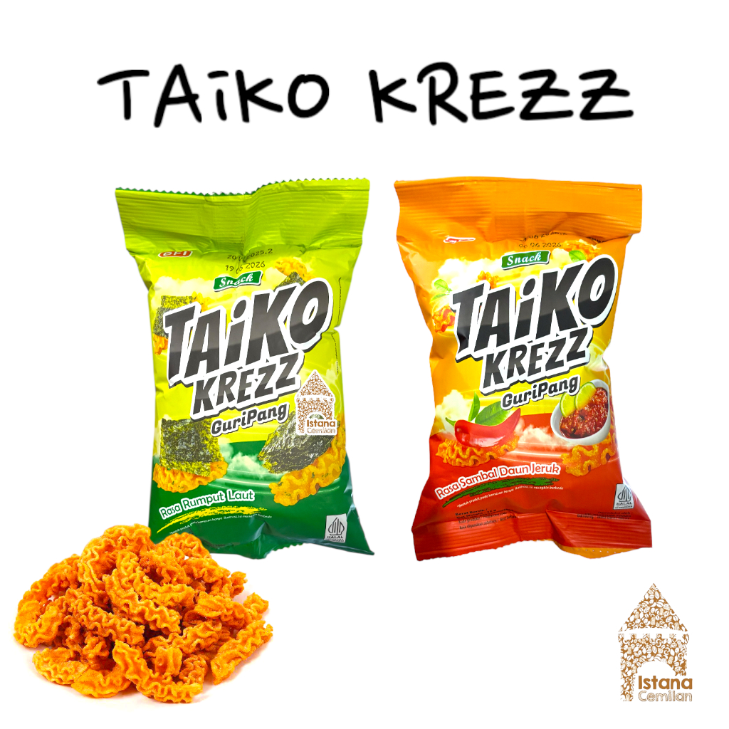 

Taiko Krezz Guripang Sambal Daun Jeruk / Rumput Laut Snack Viral 15 Gram