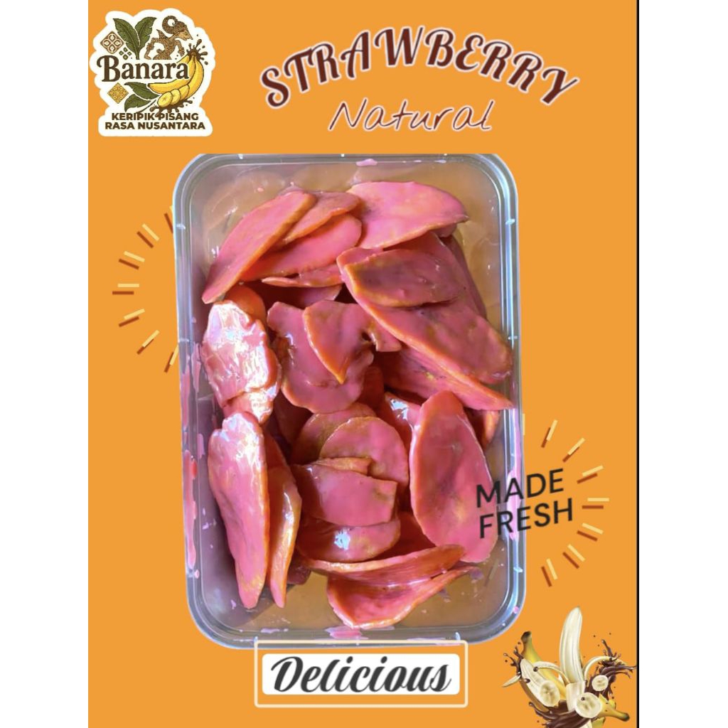 

Keripik Pisang Lumer strowberry 150gr