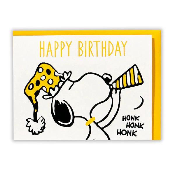 GREETING CARD- HALLMARK- PEANUTS- SNOOPY HORN- BIRTHDAY CELEBRATION-JP