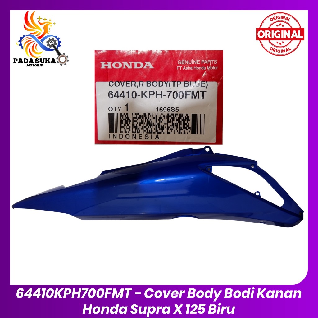 Cover Body Bodi Kanan Honda Supra X 125 Biru / 64410KPH700FMT Original AHM 100%