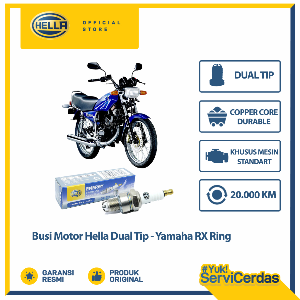 Busi Motor Yamaha RX king Hella Dual Tip CG9-7D - Busi RX king
