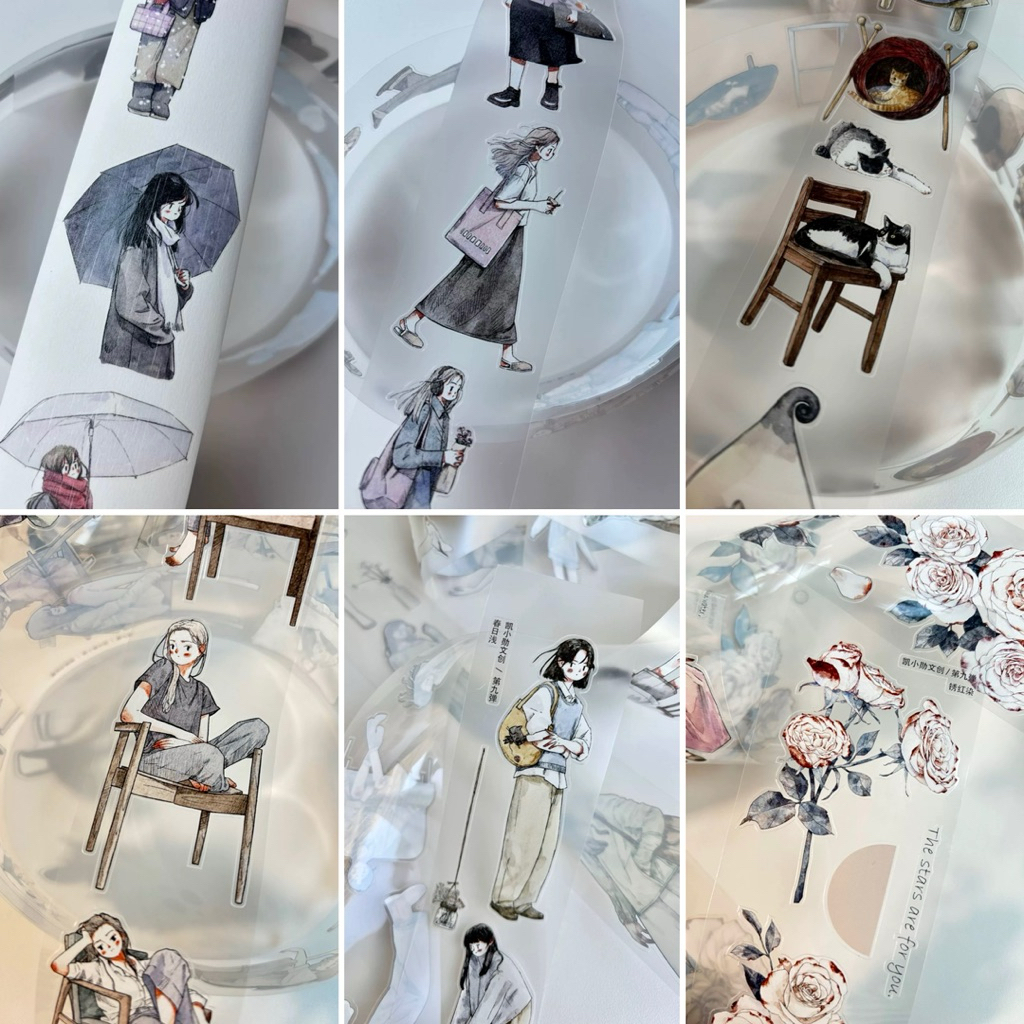 

Kaixun Washi & PET Tape - your back . rusty red . kasuga . sofa . cat’s den . walk by . hold an umbrella