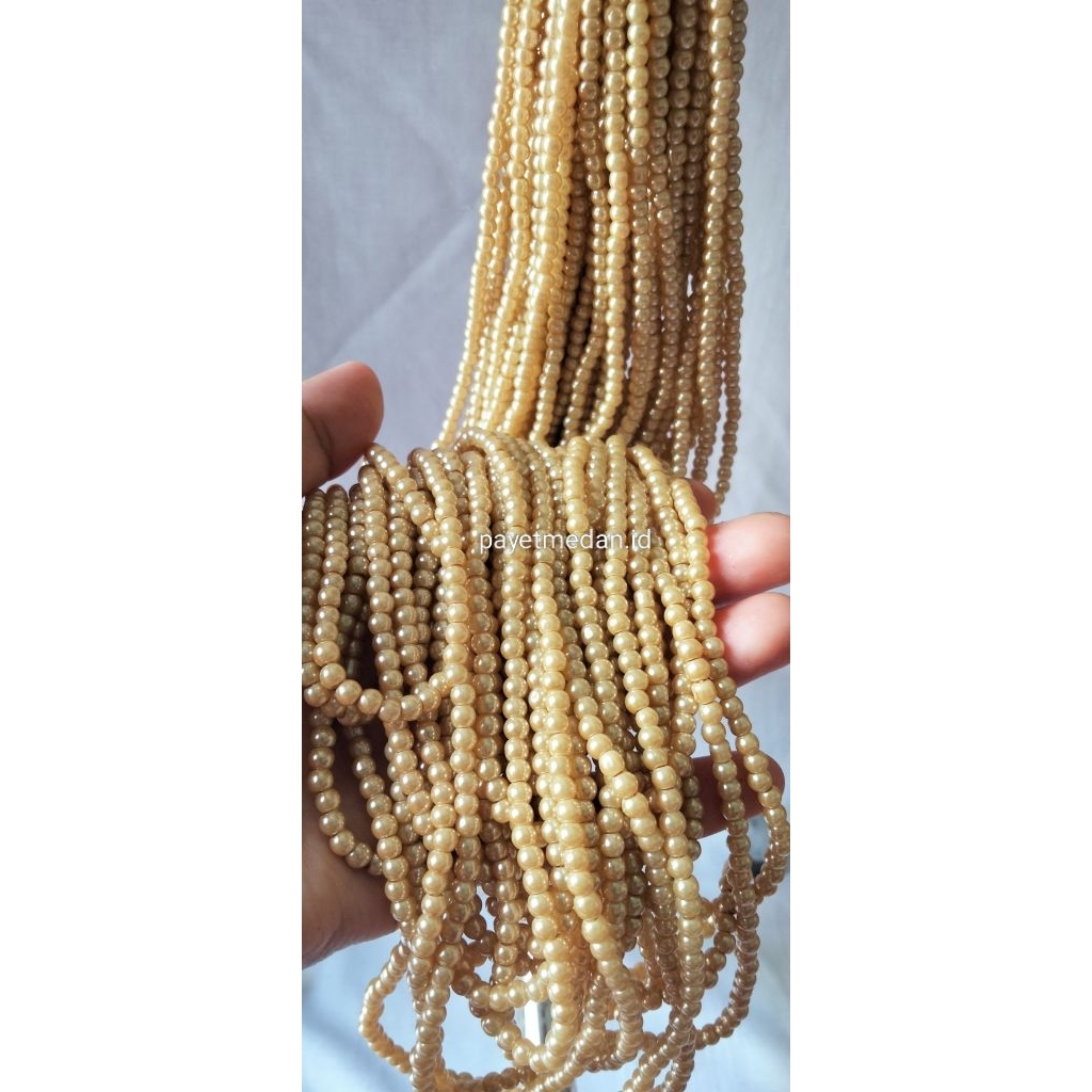 Payet Mutiara sintetis ukuran 4mm mote berat