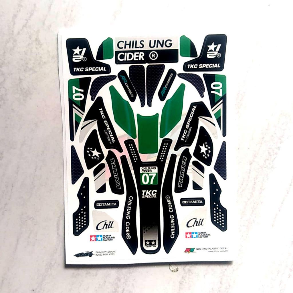 Stiker Shadow Shark - Chilsung Cider - Body Hijau - Vinnyl Laminating Doft