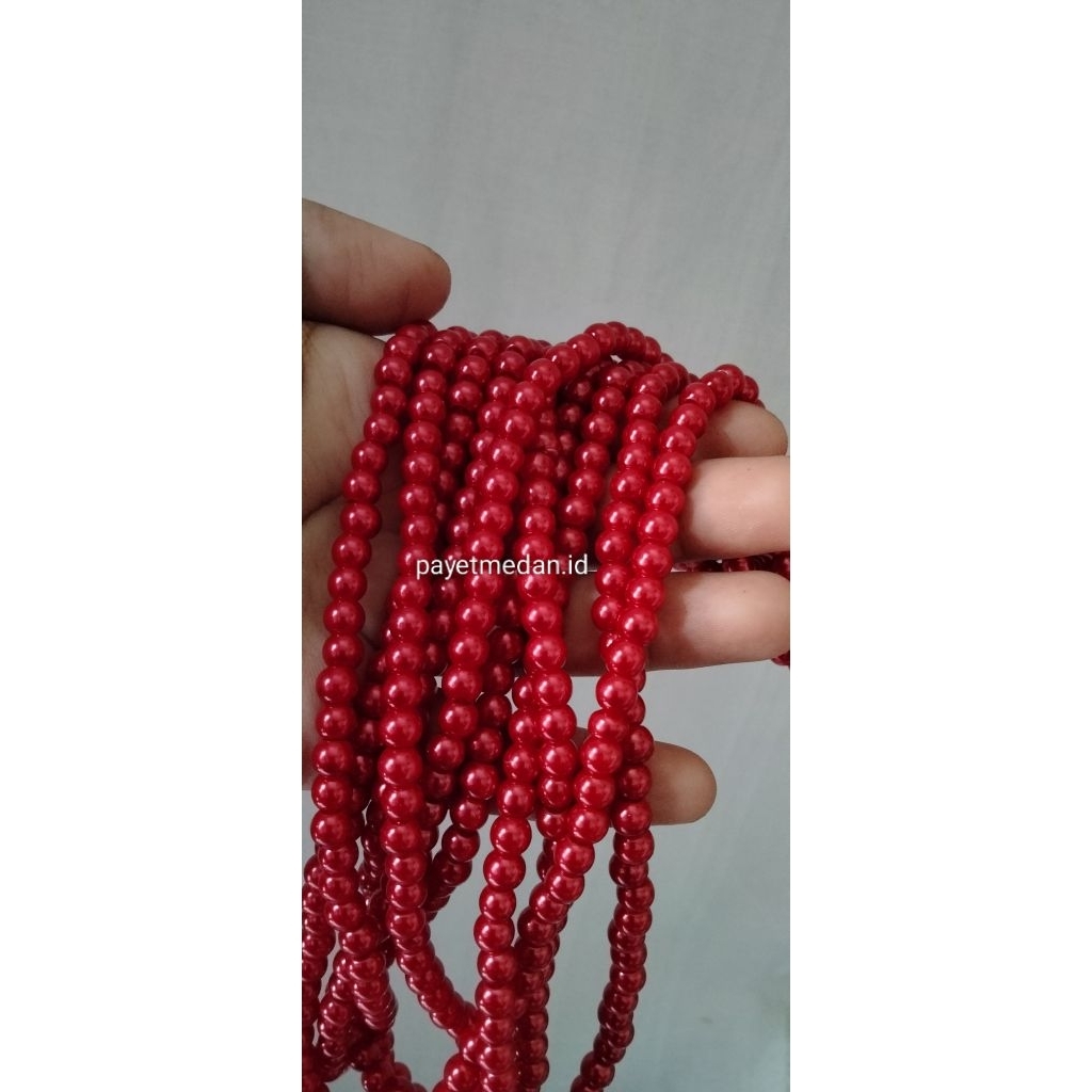 Payet Mutiara sintetis ukuran 6mm mote berat