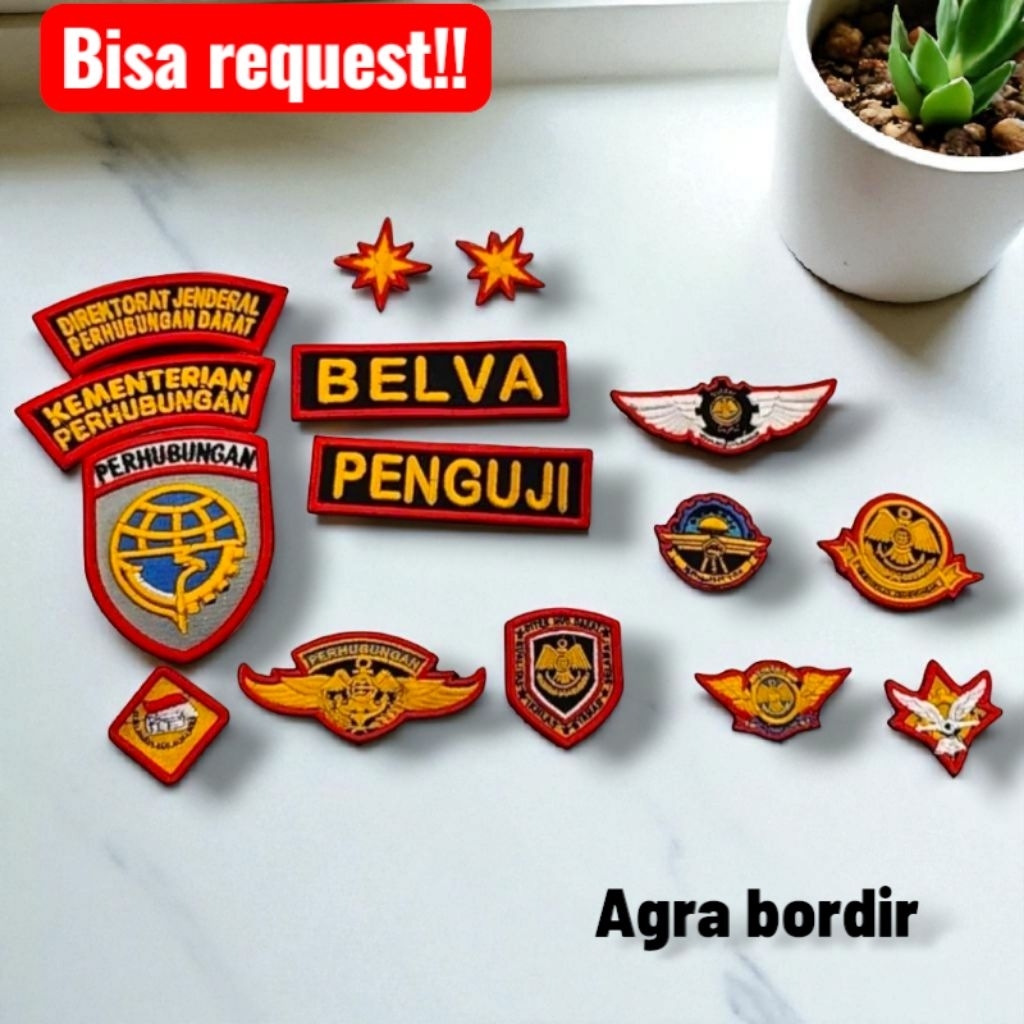 bordir timbul 3dlogo penguji dishub tingkat 3 dan 4