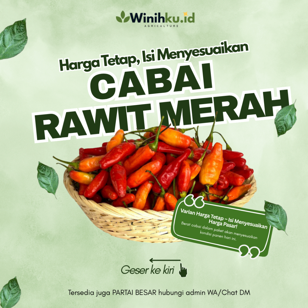 

Cabai Rawit Merah Segar – Harga Tetap, Isi Fleksibel
