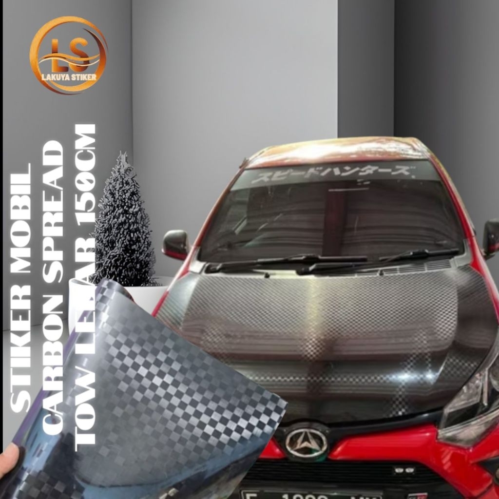 Skotlet Carbon Spread tow Sticker Karbon Motif KotakKotak Stiker Scotlite Carbon Kevlar 6d Super Glo