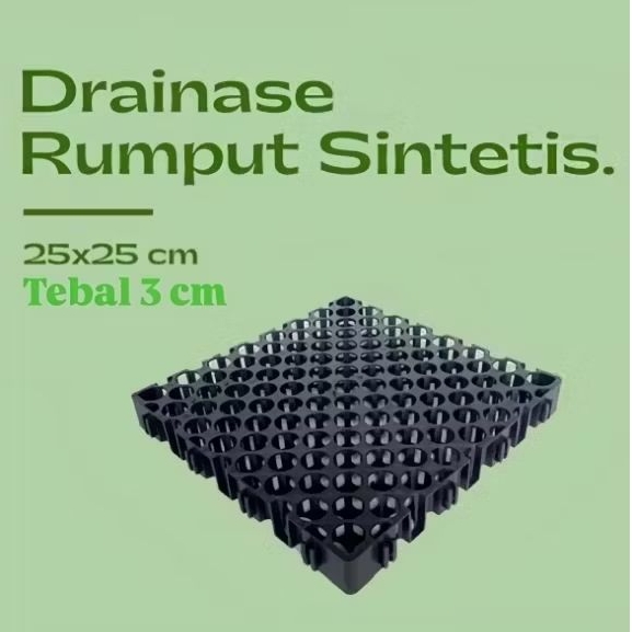DRAINASE CELL 25CM X 25CM TEBAL 3 CM (1M² = 16 PCS) - DRAINASE RUMPUT SINTETIS - DRAINASE CELL - RES