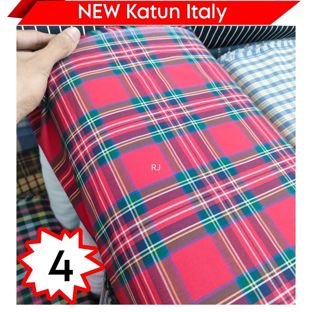 Kain katun kemeja kotak - bahan katun Italy motif kotak - bahan untuk kerja - katun yarn dyed gingha