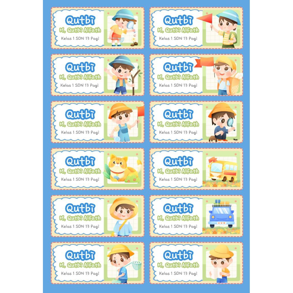 

Stiker Nama / Label Nama / Stiker Mapel / Label Mapel