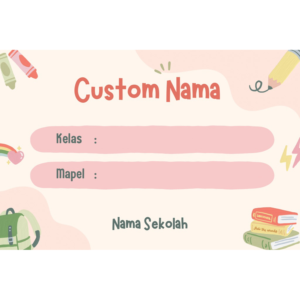 

Stiker Label Buku Pelajaran Bisa custom Nama Lucu dan Aesthetic