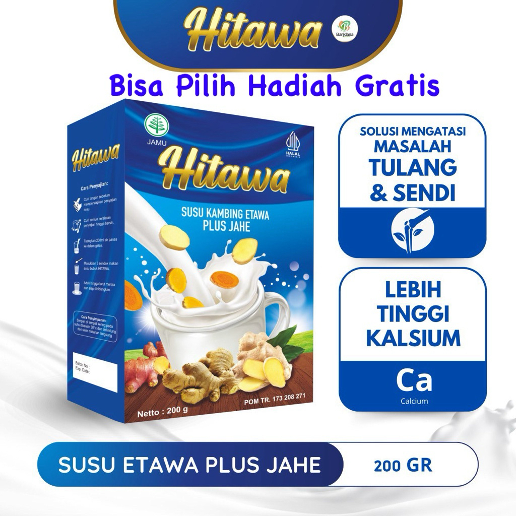 

Hitawa 200gr - Susu Kambing Etawa Jahe Kunyit Temulawak | Untuk Rematik, Pegal Linu