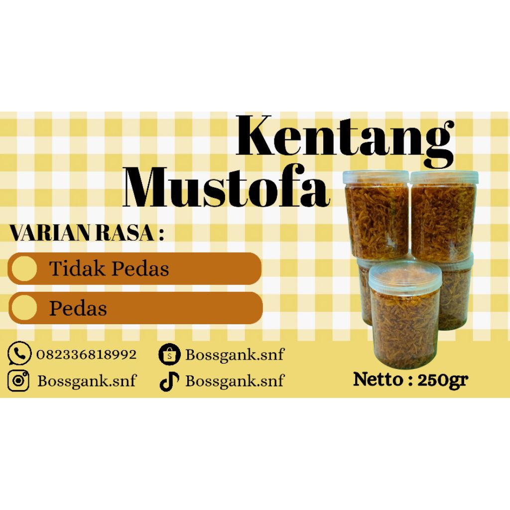 

KENTANG MUSTOFA NETTO 250GR (KEMASAN TOPLES 750ML)