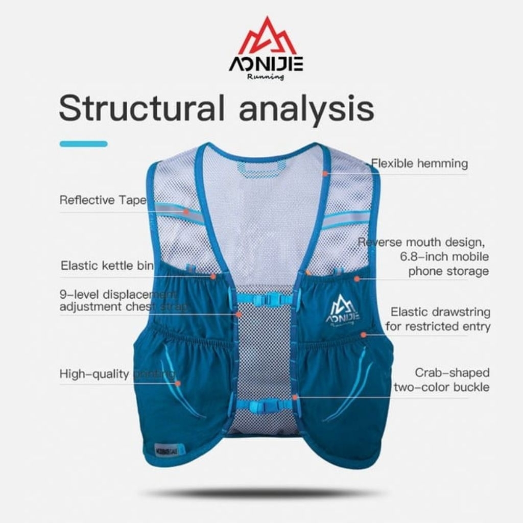 VEST HYDROPACK ROMPI OLAHRAGA AONIJIE C932S BACKPACK SPORT RUNNING HIKING CAMPING LARI TRAIL