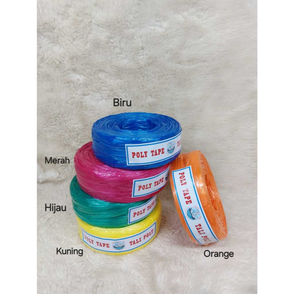

Tali Plastik Poly Tali Polytape Pengikat Kilat Merek Double Swan ± 500GR/PCS