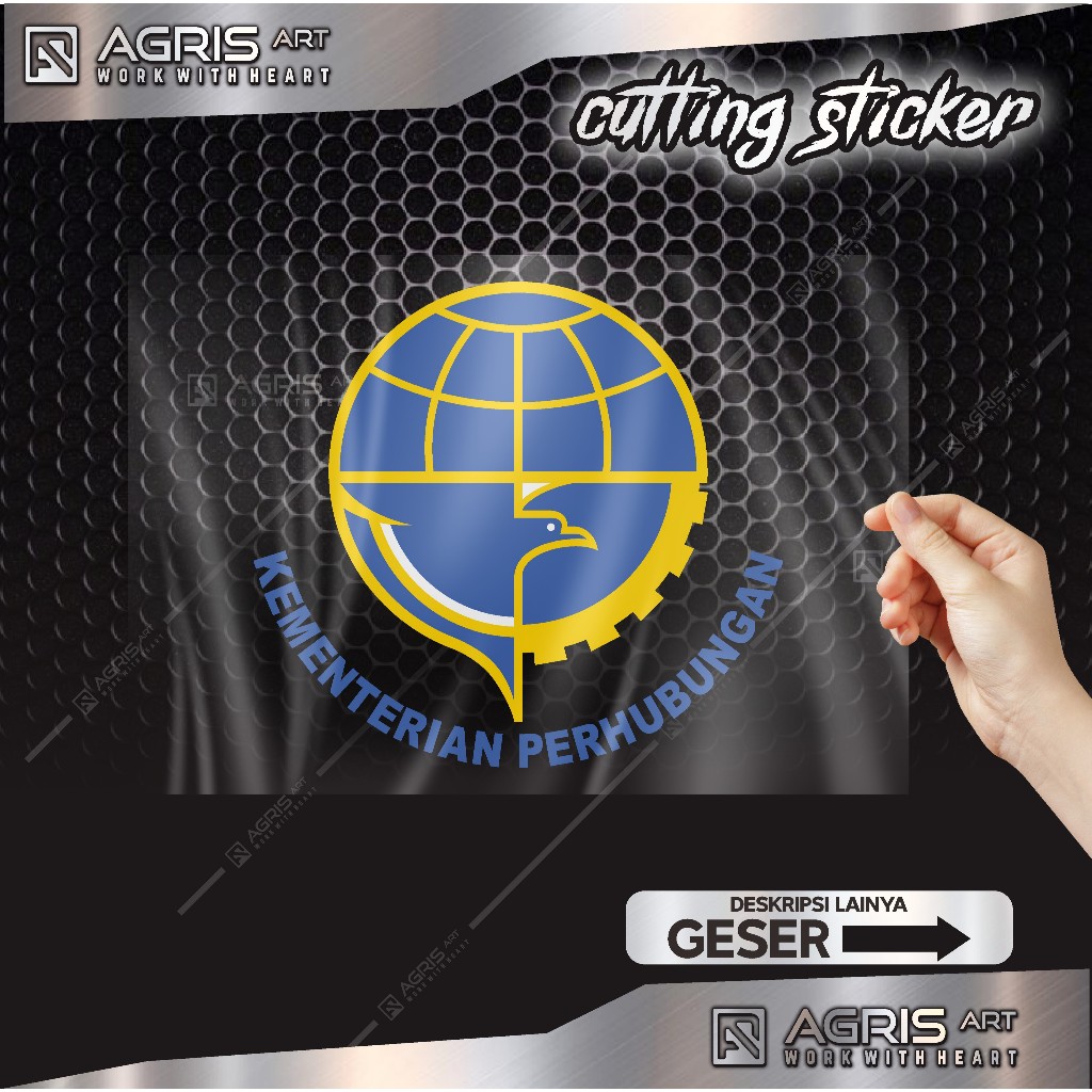 

stiker cutting sticker kementerian perhubungan bukan printing anti luntur