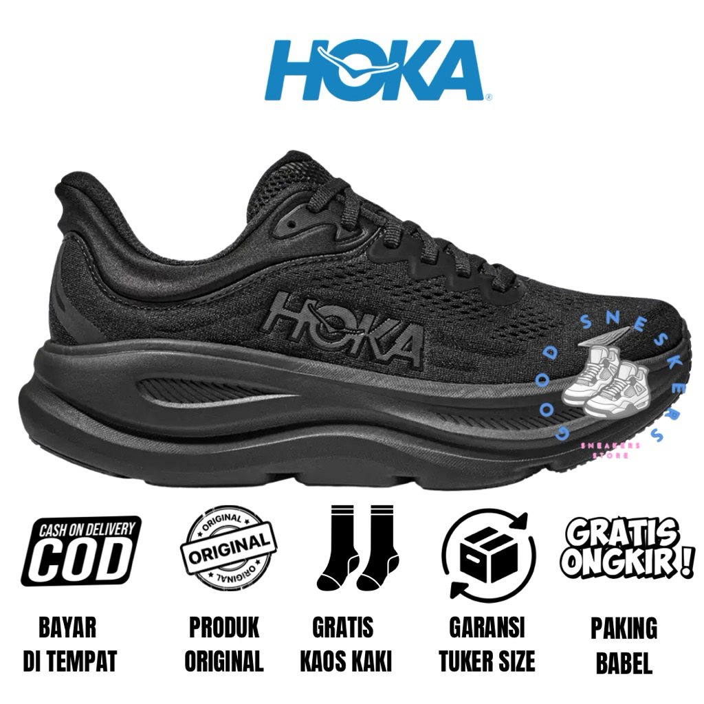 Sepatu Running Hoka Original Hoka Bondi 9 Black