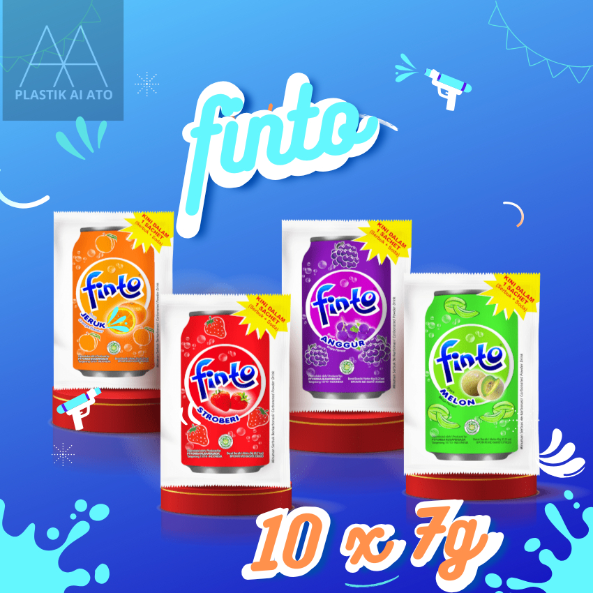 

FINTO all varian rasa Harga Grosir untuk Warung jajanan anak Minuman anak bersoda sachet 10 x 7 gr / strawberry / STROBERI / melon / anggur / jeruk / serbuk / nostalgia jajanan sd / pinto / sprit / panta / Fanta / soda / marimas / nutrisari / popice