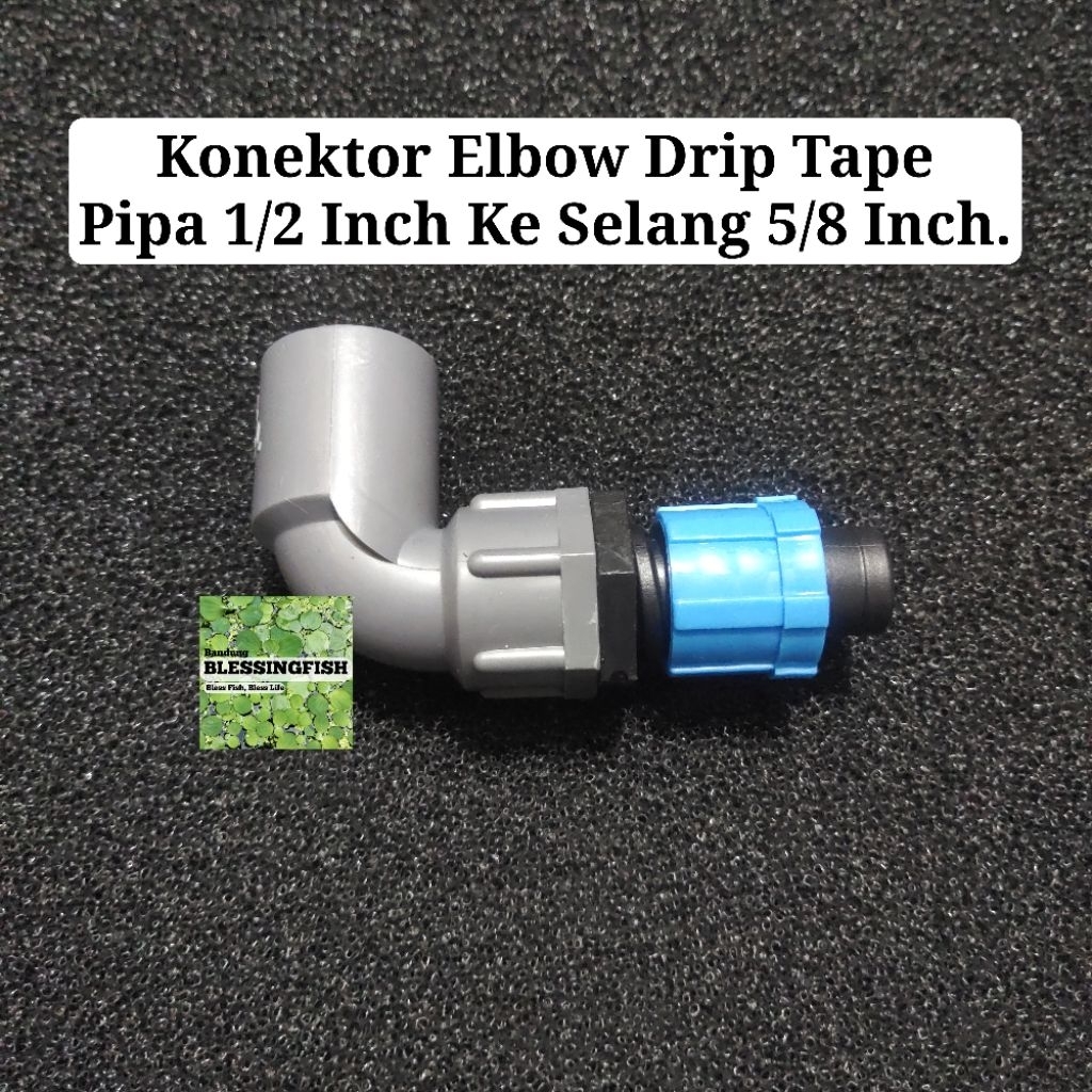 Konektor Elbow Drip Tape Pipa 1/2 Inch Ke Selang 5/8 Inch Filtrasi Aquarium Sambungan Pipa 1/2 Inch 