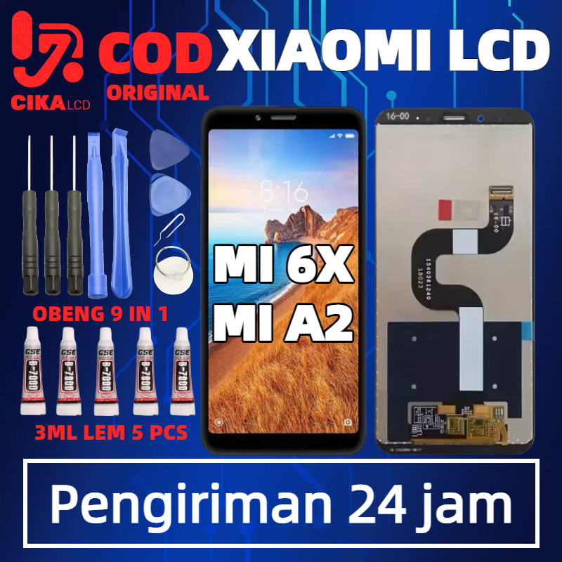 ASLI 100% LCD XIAOMI MI 6X / MI A2 FULLSET TOUCHSCREEN GARANSI 1 TAHUN | FREE ALAT PASANG