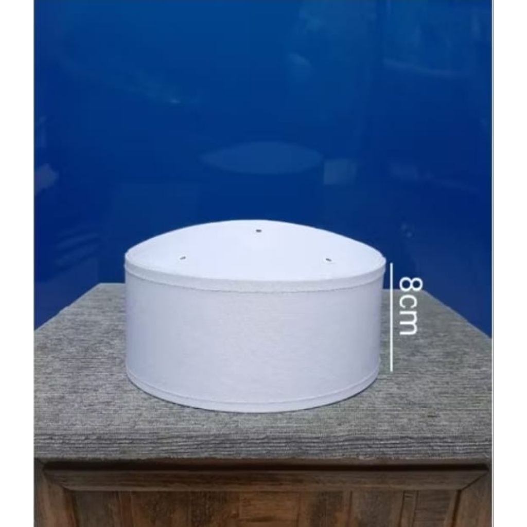 peci putih polos tinggi 8cm