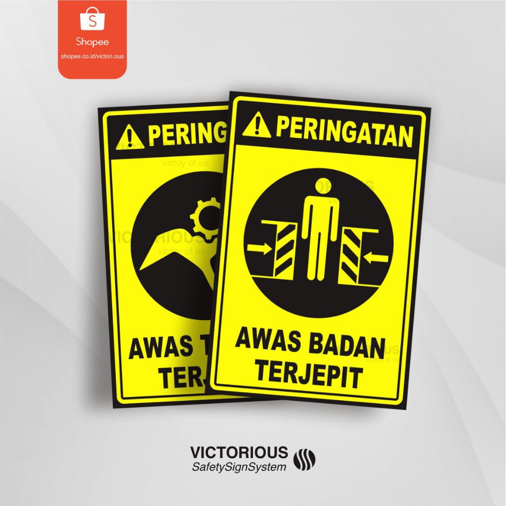 

Sticker Safety K3 Bahaya Mekanis Rambu Peringatan Awas Badan Terjepit