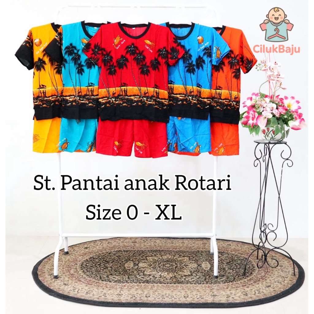 CILUKBAJU - SETELAN ANAK KAOS MOTIF CUMI PRIA WANITA / STELAN BAJU RUMAH ANAK / STELAN PANTAI BALI /