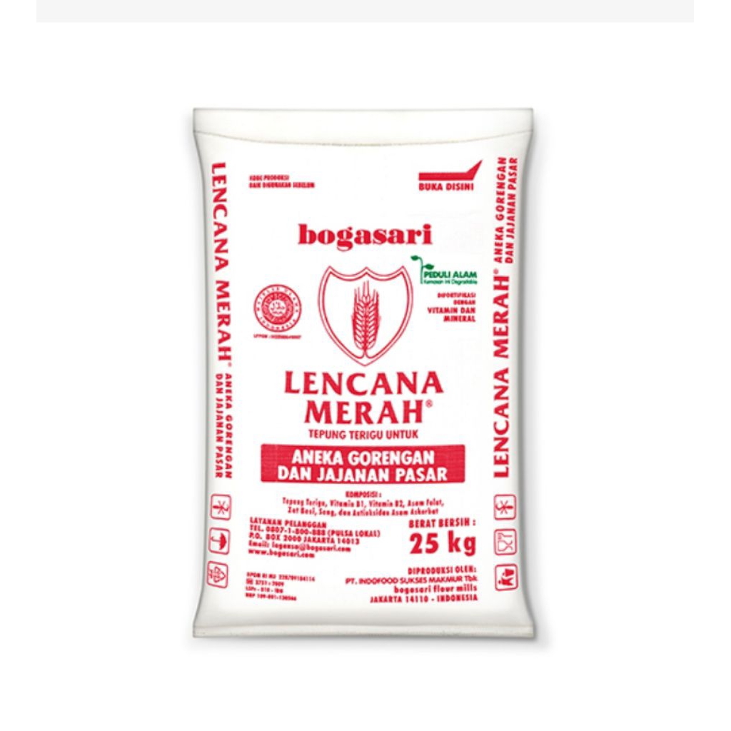 

Tepung Lencana Merah 1 sak (25 kg)