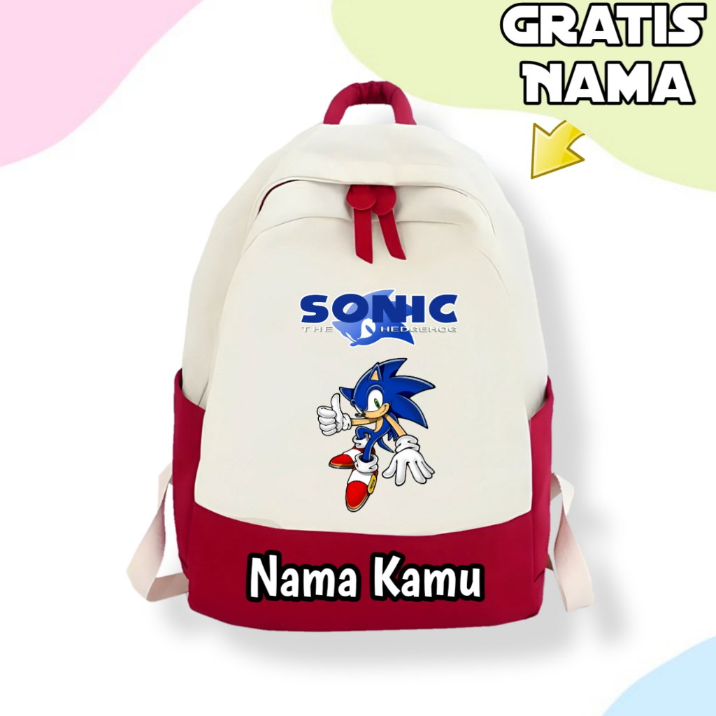 Tas Ransel Anak Unisex Sonic The Hedgehog 3 / Tas Backpack Anak Karakter Sonic The Hedgehog 3 Terbar