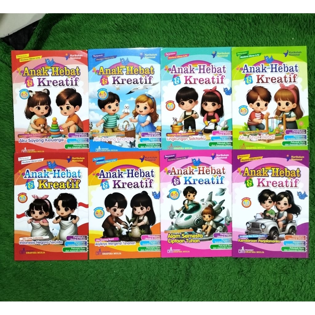 BUKU 1 PAKET ISI 8 BUKU TK/PAUD ANAK HEBAT & KREATIF KURIKULUM NASIONAL UNTUK ANAK USIA 4-5 TAHUN AK