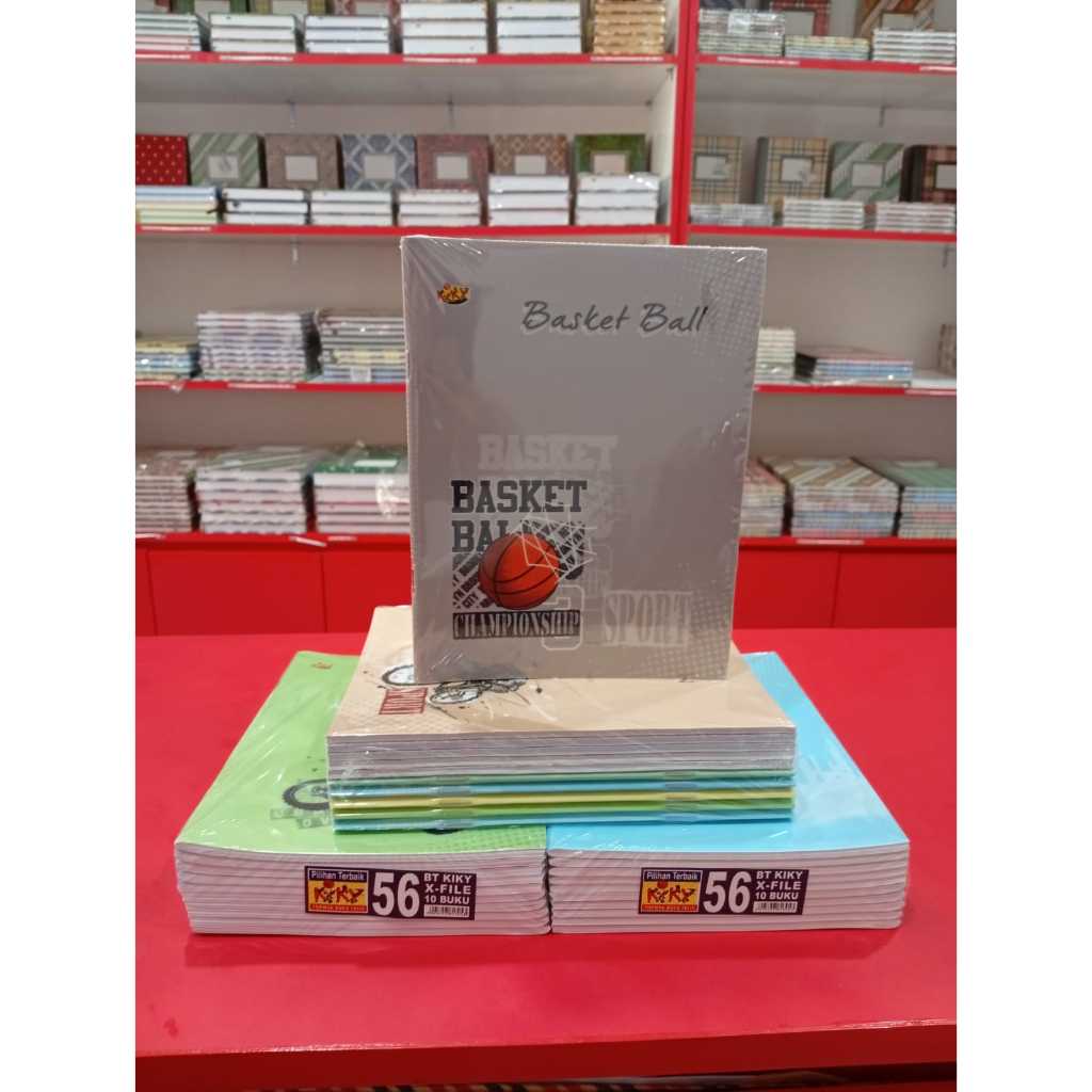 KIKY Buku Tulis X-File 56 Lembar Cover Plastik - 1 Pak 10 Buku