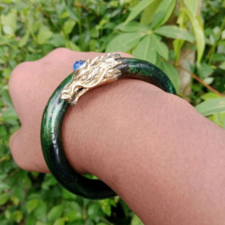 gelang akar bahar tali arus hijau variasi Alpaka naga