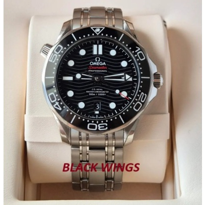 OMEGA SEAMASTER SWISS AUTOMATIC BLACK DIAL STELL STRAP 300M