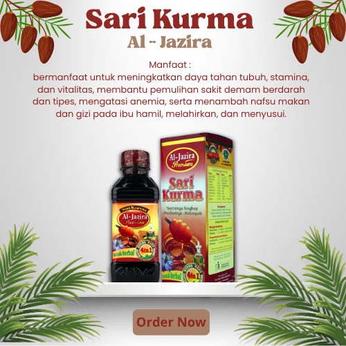 

SARI KURMA AL JAZIRA PREMIUM 3 IN 1 360 ML BANTU MENURUNKAN DEMAM DAN MENINGKATAN SISTEM IMUN TUBUH