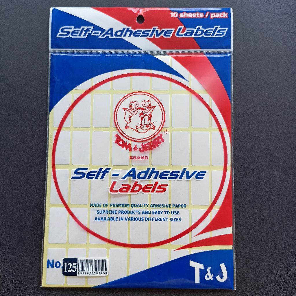 

Tom Jerry Label No.125 | Label Polos Ukuran 16X31mm Kotak | Self Adhesive 540 Labels