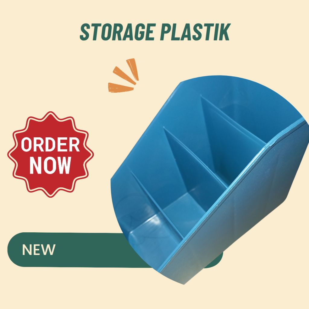 

Storage Plastik/Tempat Penyimpanan/Tempat Pensil/Tempat ATK/Rak Serbaguna/Rak 4 Sekat