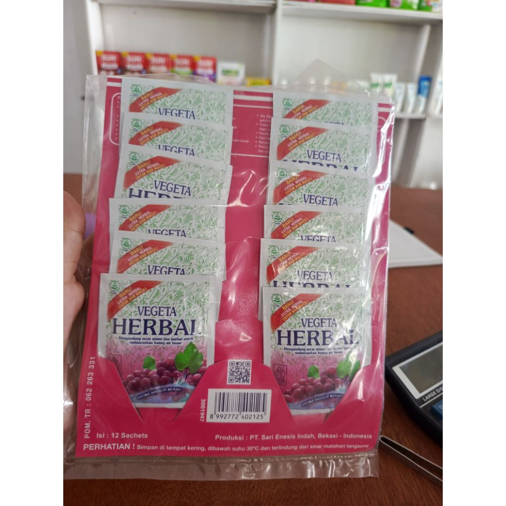 

Vegeta herbal anggur 1 pack isi 12 bks
